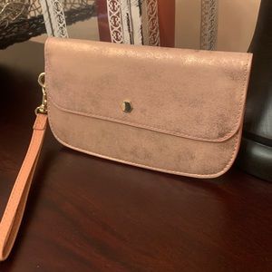 Maurices slim wallet/ clutch rose gold/pink/peach